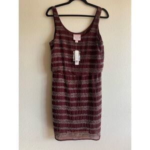 NWT Romeo & Juliet Couture Maroon Beaded Flapper Mini Cocktail Dress SIZE M